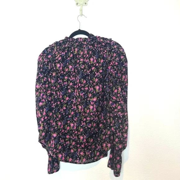 FREE PEOPLE Meant To Be Floral Print Prairie Cottagecore Boho Blouse Top - Picture 9 of 10